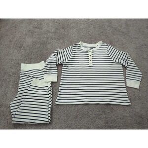 Lands' End Pajama Set Womens 16W-18W PLUS Striped Long Sleeve Capri Lounge Sleep